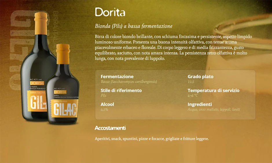 Birra GILAC distribuita da Cicogna acque minerali